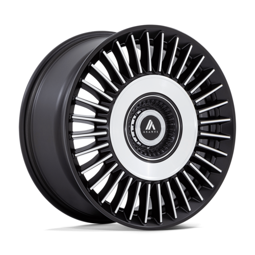 Asanti Black TIARA 22x9 Satin Black Bright Mach Face Wheel with 5x112/120 Bolt Pattern and +35 Offset