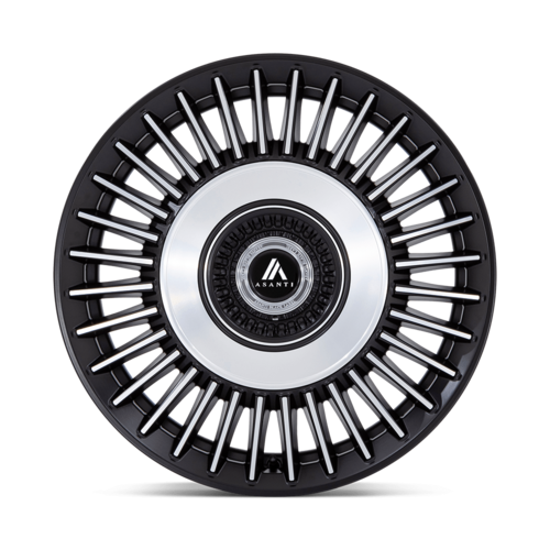 Asanti Black TIARA 22x9 Satin Black Bright Mach Face Wheel with 5x112/120 Bolt Pattern and +35 Offset