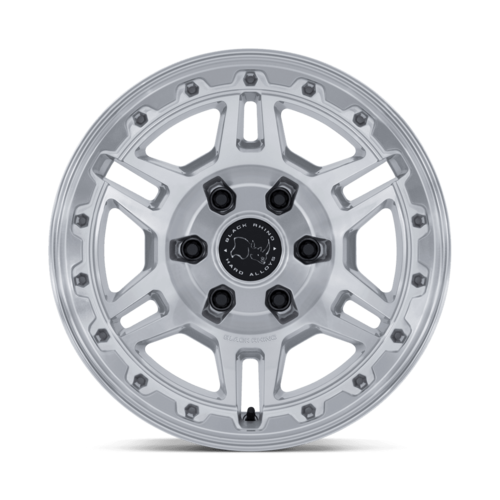 Black Rhino Hard Alloys Vanguard 17x8 Inch Alloy Wheel with Silver Finish and Machined Face