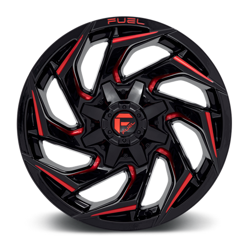 Fuel 1PC D755 REACTION Wheel, Gloss Black Milled with Red Tint, -12 Offset