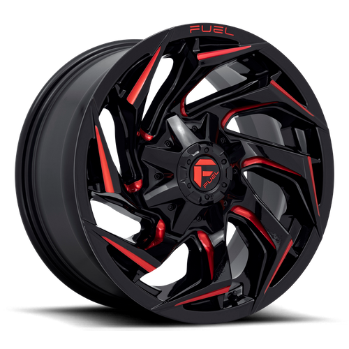 Fuel 1PC D755 REACTION Wheel, Gloss Black Milled with Red Tint, -12 Offset