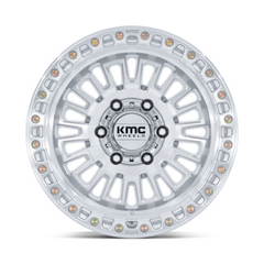KMC KM554 AZTEC 17-Inch Gloss Silver Machined Face Wheel, 6x120