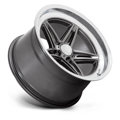 American Racing Vintage VN514 Groove 18x10 Inch Anthracite with Diamond Cut Lip Wheel