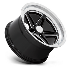 American Racing Vintage VN514 Groove 18x8 Gloss Black Milled with Diamond Cut Lip Wheel