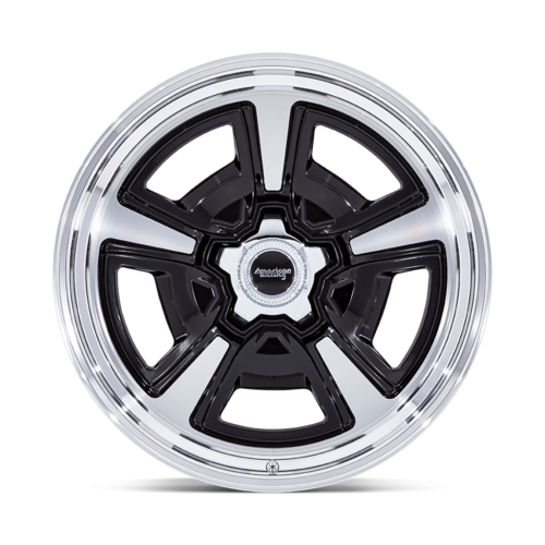 American Racing Vintage VN517 Marauder 18x8 Gloss Black Machined Wheels with Diamond Cut Lip