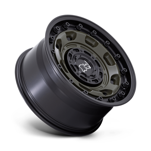 Black Rhino Hard Alloys Atlas 17x8.5 Inch Olive Drab Green with Black Lip Wheel - Offset -10