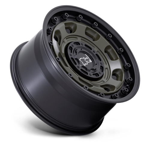 Black Rhino Hard Alloys Atlas 20x10 Olive Drab Green with Black Lip - Offset -18
