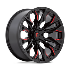 Fuel 1PC D823 22X10 6X5.5 Gloss Black Mill with Candy Red Accent -18MM Offset