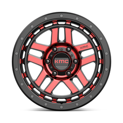 KMC KM540 RECON Wheel, Gloss Black Machined with Red Tint, 6x5.5 Bolt Pattern