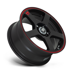 Motegi MR116 Black with Red Stripe 18x8 Wheels - 5x112/4.5 Bolt Pattern