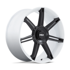 Rotiform R908 22x12 Wheels with 5x130 Bolt Pattern - White with Black Spokes - 60mm Offset
