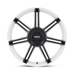 Rotiform R908 22x12 Wheels with 5x130 Bolt Pattern - White with Black Spokes - 60mm Offset