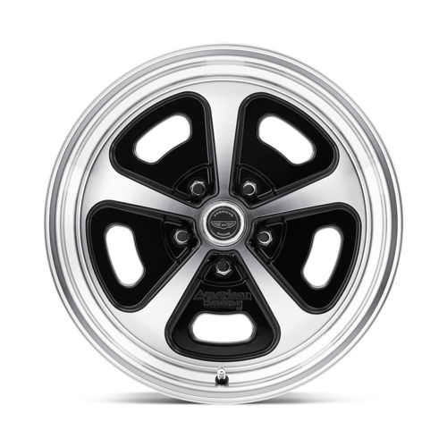 American Racing Vintage VN501 17x8 Gloss Black Machined Wheel with 5x120.65 Bolt Pattern