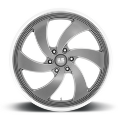 US Mag 1PC U133 24x10 6x5.5 Anthracite Mill Finish Wheel - 25mm Offset