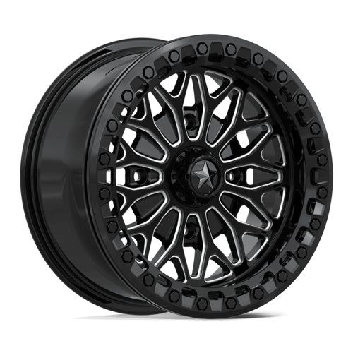 UTV Beadlock Wheel MSA Offroad Wheels MA53 BOLO 15x7 4X156 Gloss Black Milled