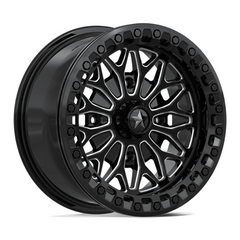 UTV Beadlock Wheel MSA Offroad Wheels MA53 BOLO 15x7 4X156 Gloss Black Milled