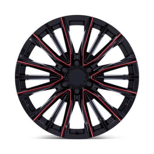 Performance Replicas PR223 22x9 Gloss Black Milled Wheels with Red Tint, 6x139.7, +28 Offset