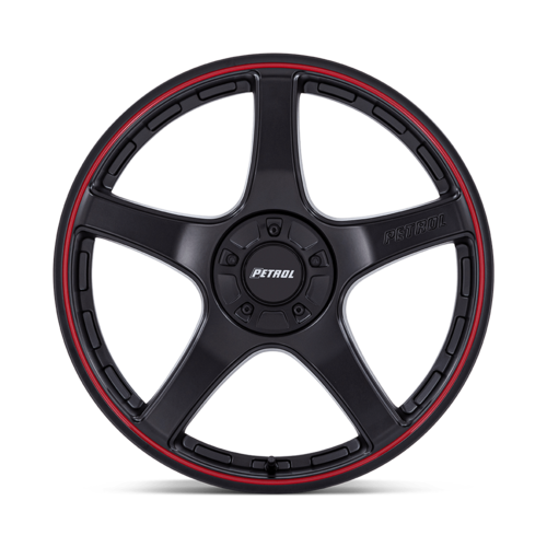 Petrol PE003 P2E 19x8 Wheel, Matte Black with Red Lip, 5x110/5x115
