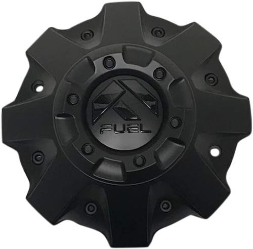 Fuel 1PC Black-on-Black Cover Cap for 5- and 6-Lug Wheels with Black Rivets