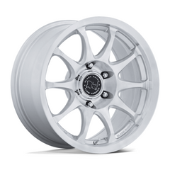 Black Rhino Hard Alloys BR038 RONIN 17x8.5 Inch Silver Gloss with Machined Face Wheel