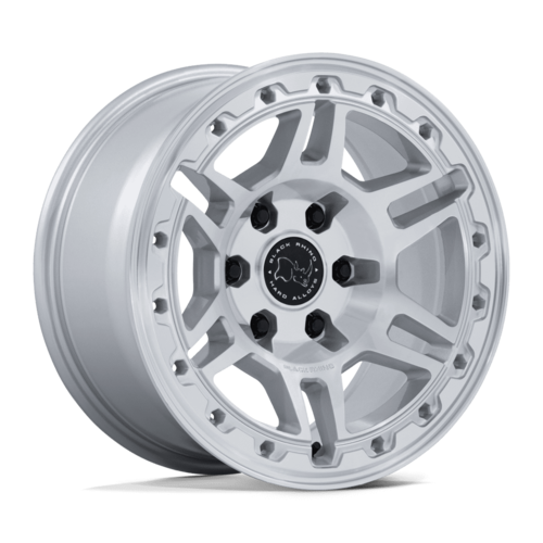 Black Rhino Hard Alloys Vanguard 17x8 Inch Alloy Wheel with Silver Finish and Machined Face