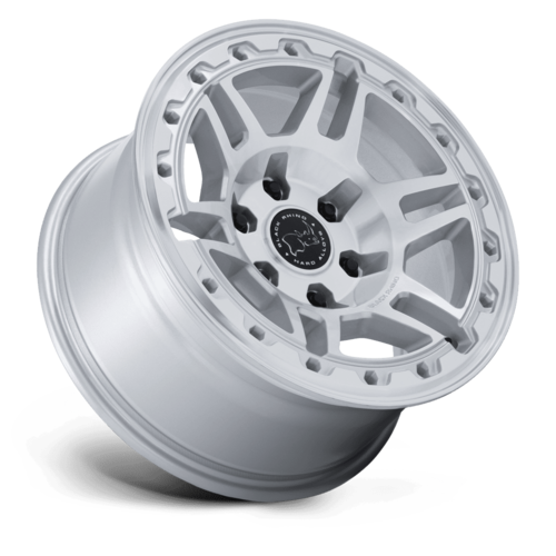 Black Rhino Hard Alloys Vanguard 17x8 Inch Alloy Wheel with Silver Finish and Machined Face
