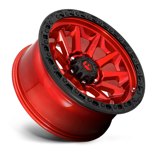 Fuel 1PC D695 COVERT 16x8 Wheel, 6x5.5, Candy Red with Black Bead Ring