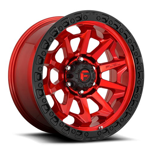 Fuel 1PC D695 COVERT 16x8 Wheel, 6x5.5, Candy Red with Black Bead Ring
