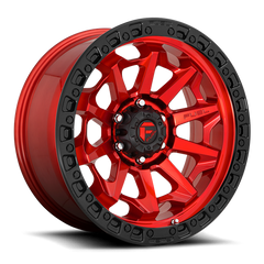 Fuel 1PC D695 COVERT 16x8 Wheel, 6x5.5, Candy Red with Black Bead Ring