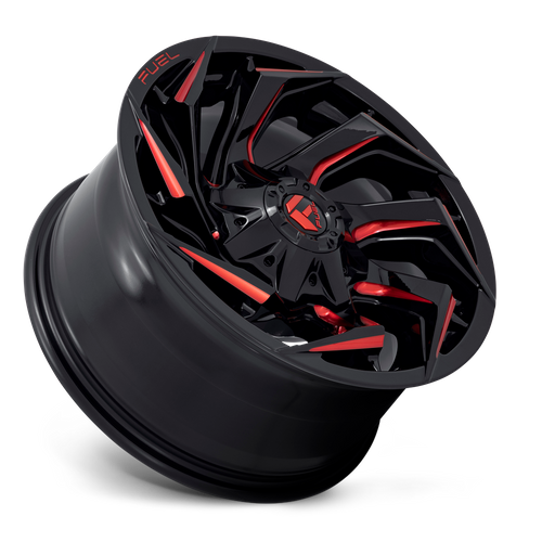 Fuel 1PC D755 REACTION Wheel, Gloss Black Milled with Red Tint, -12 Offset