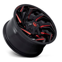 Fuel 1PC D755 REACTION Wheel, Gloss Black Milled with Red Tint, -12 Offset