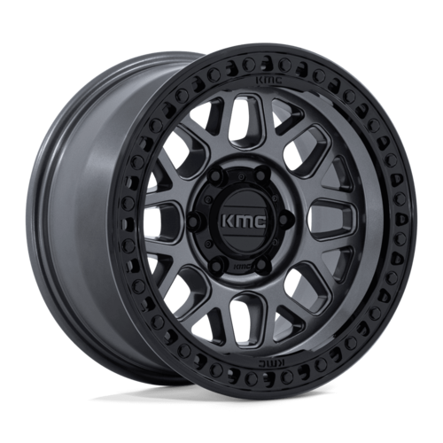 KMC KM549 GRS 18-Inch Gloss Gunmetal Wheel with Gloss Black Lip