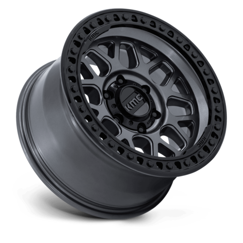 KMC KM549 GRS 17-Inch Gloss Gunmetal Wheel with Gloss Black Lip