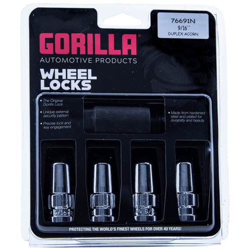 Gorilla Automotive Locking Acorn Lug Nut - 9/16 Inch Chrome (Part #76691N)