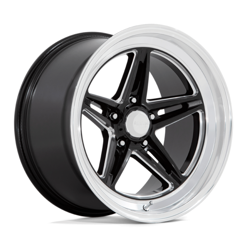 American Racing Vintage VN514 Groove 18x8 Gloss Black Milled Wheel with Diamond Cut Lip