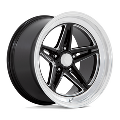 American Racing Vintage VN514 Groove 18x7 Inch Gloss Black Milled with Diamond Cut Lip Wheel
