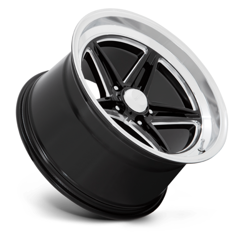 American Racing Vintage VN514 Groove 18x8 Gloss Black Milled with Diamond Cut Lip Wheel