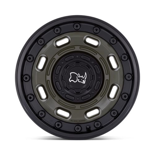 Black Rhino Hard Alloys Atlas 17x8.5 Inch Olive Drab Green with Black Lip Wheel - Offset -10