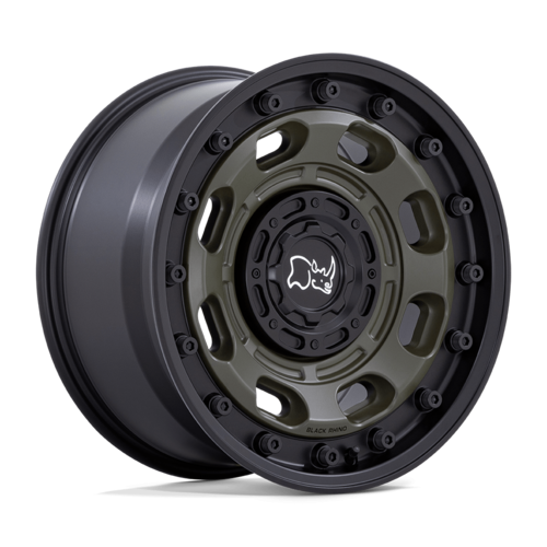 Black Rhino Hard Alloys Atlas 20x10 Olive Drab Green with Black Lip - Offset -18