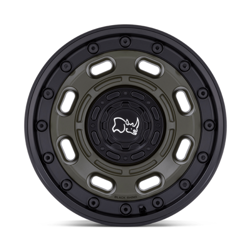 Black Rhino Hard Alloys Atlas 20x10 Olive Drab Green with Black Lip - Offset -18
