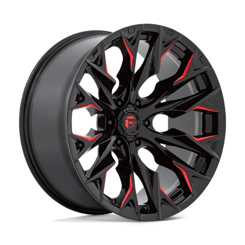 Fuel 1PC D823 22X10 6X5.5 Gloss Black Mill with Candy Red Accent -18MM Offset