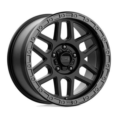 KMC KM544 18-Inch Black Glossy Wheels with 5x150 Bolt Pattern - 25MM Offset