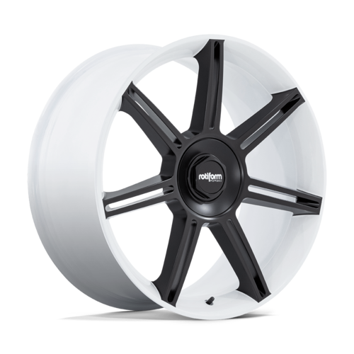 Rotiform R908 22x12 Wheels with 5x130 Bolt Pattern - White with Black Spokes - 60mm Offset