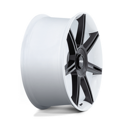 Rotiform R908 22x12 Wheels with 5x130 Bolt Pattern - White with Black Spokes - 60mm Offset