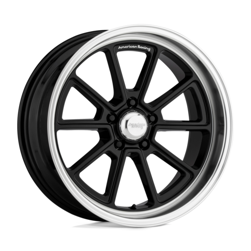 American Racing Vintage VN510 Draft 18x10 Inch Gloss Black with Diamond Cut Lip Wheel