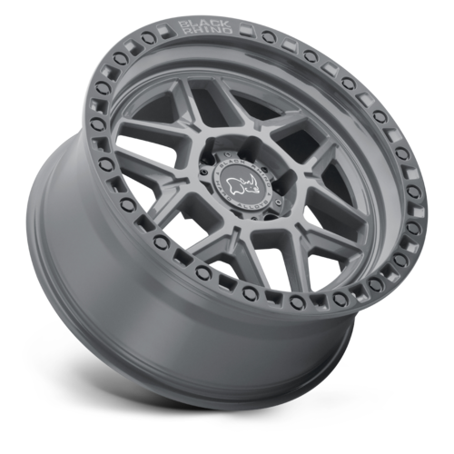 Black Rhino Hard Alloys BR KELSO 18x9 Inch Off-Road Wheel with 6x139.7 Bolt Pattern in Battleship Gray with Black Ring
