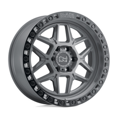 Black Rhino Hard Alloys BR KELSO 18x9 Inch Off-Road Wheel with 12mm Offset in Battleship Gray with Black Ring