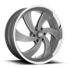 US Mag 1PC U133 24x10 6x5.5 Anthracite Mill Finish Wheel - 25mm Offset