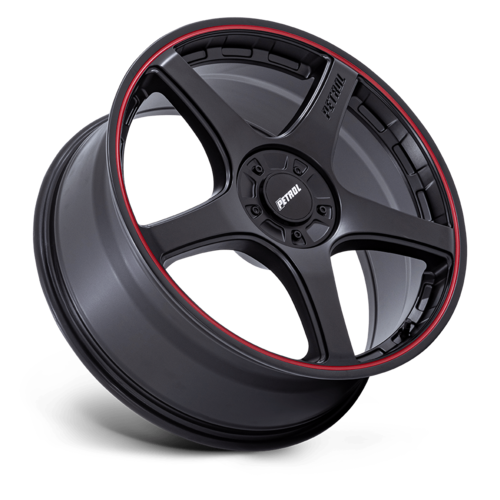 Petrol PE003 P2E 19x8 Wheel, Matte Black with Red Lip, 5x110/5x115